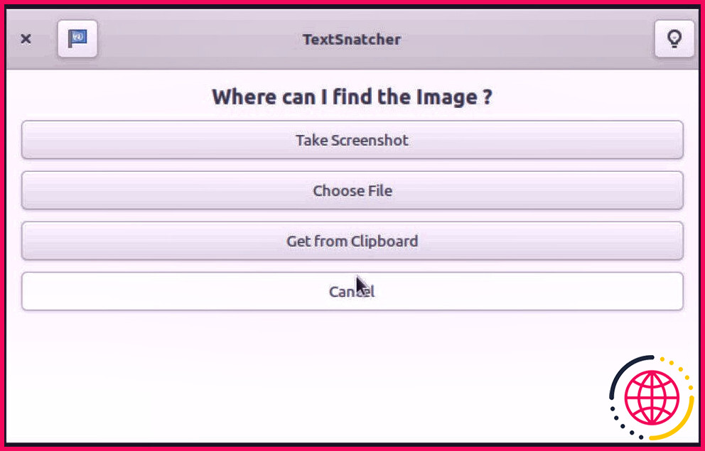 Extraction de texte TextSnatcher avec capture d'écran