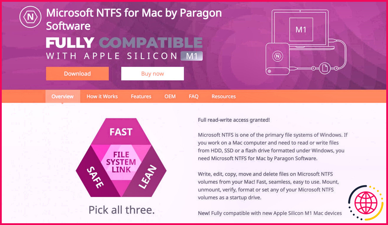 logiciel ntfs pour mac paragon
