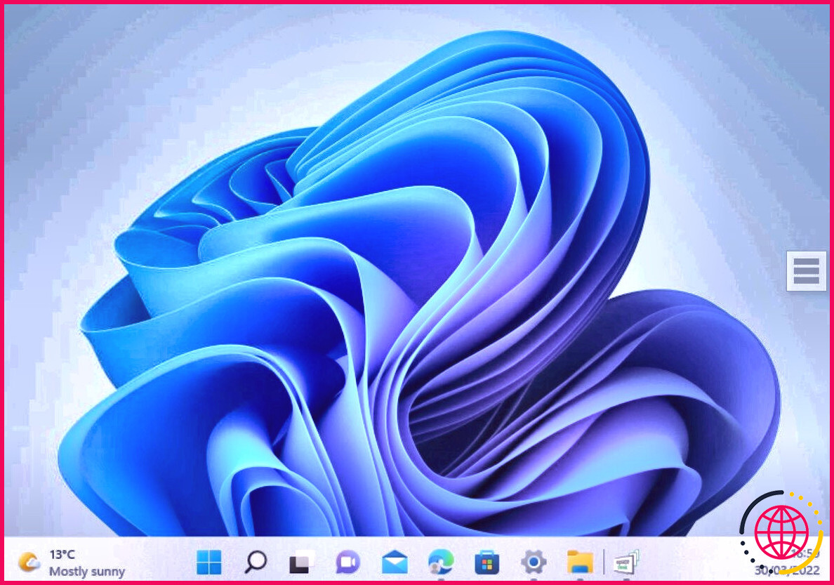 Windows 11 affiché sur l'écran de la tablette Android