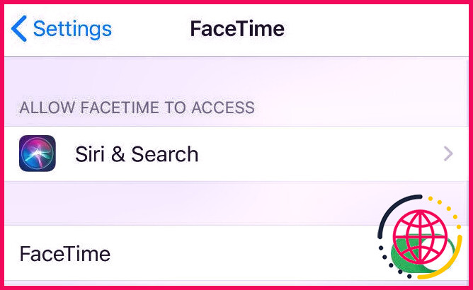 Paramètres FaceTime sur iPhone