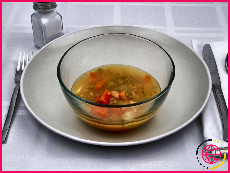 Combien de glucides y a-t-il dans une tasse de soupe ?
