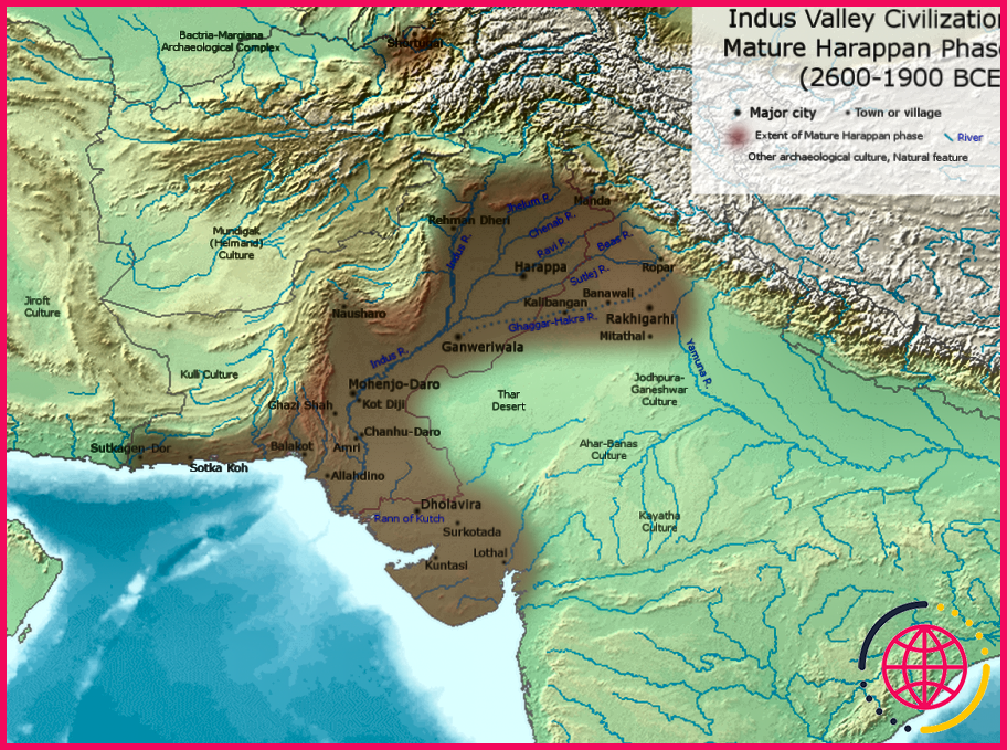 Comment la vallée de l'indus était-elle reliée à la mésopotamie ?
