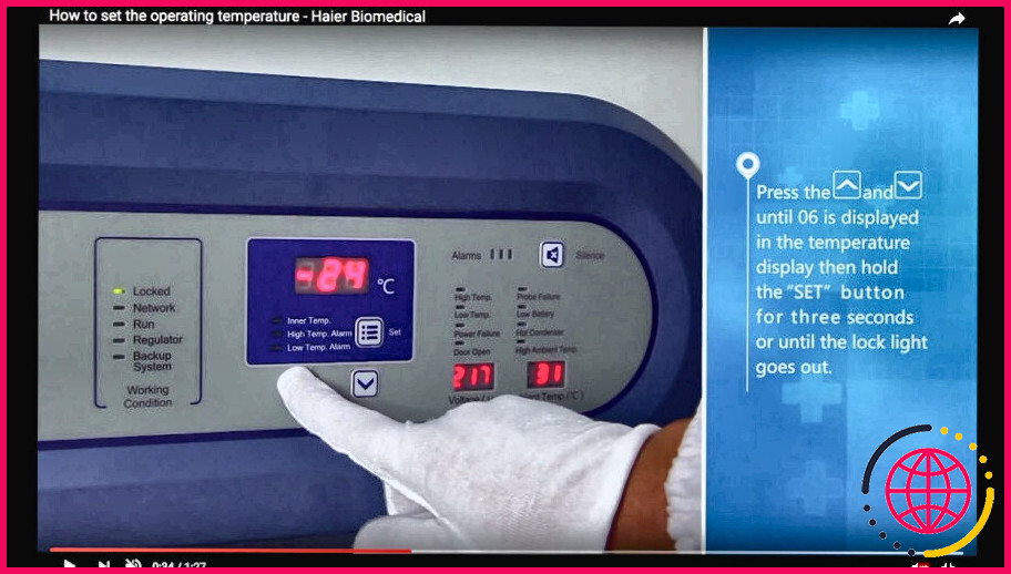 Comment régler la température d'un congélateur haier ?