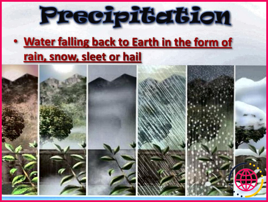 Comment se forment la pluie, la neige, le grésil et la grêle ?
