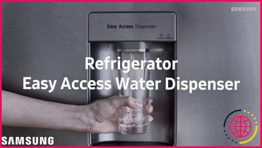 Comment utiliser le distributeur d'eau sur un réfrigérateur samsung ?