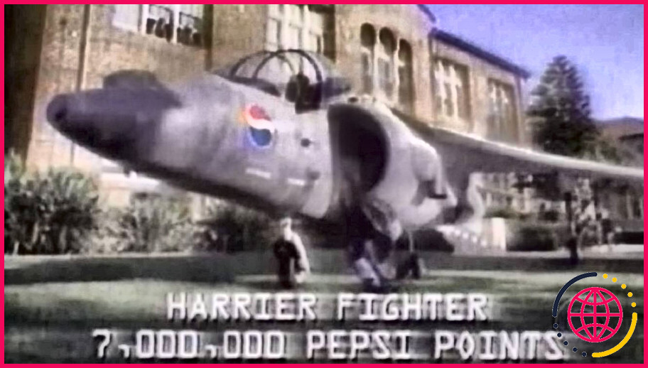 Pepsi a-t-il offert le jet harrier pour 7 millions de points ?
