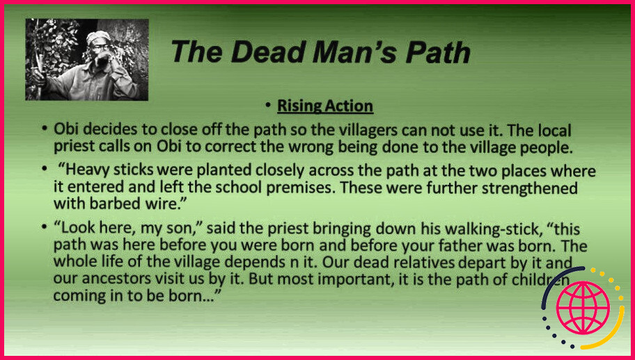 Pourquoi le chemin est-il si important pour le prêtre et les villageois ?
