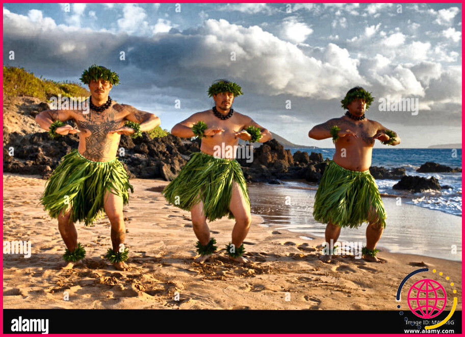 Que portent les danseurs masculins hawaïens ?
