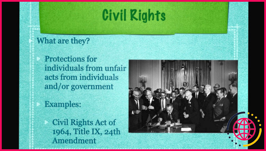 Que sont les libertés civiles par rapport aux droits civils ?
