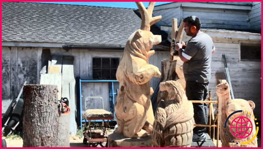 Quel type de bois est utilisé pour la sculpture à la tronçonneuse ?
