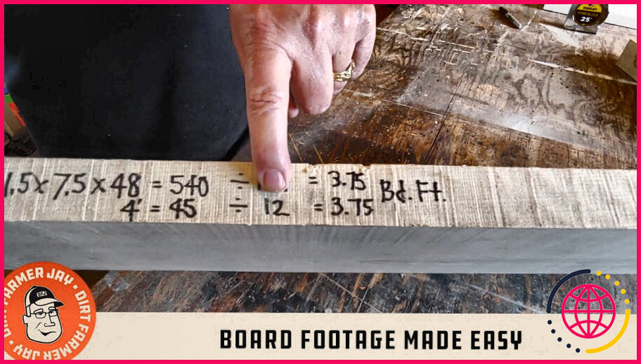 Comment calculez-vous les pieds-planches de bois?