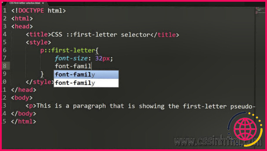 Comment mettre la première lettre en majuscule en html ?
