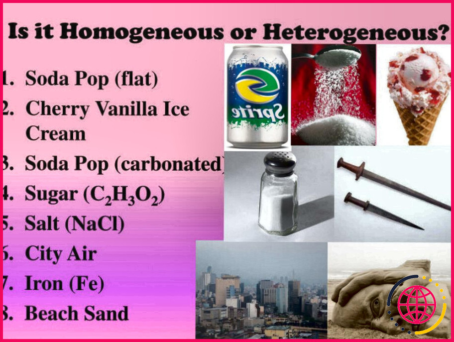 La boisson gazeuse est-elle homogène ou hétérogène ?
