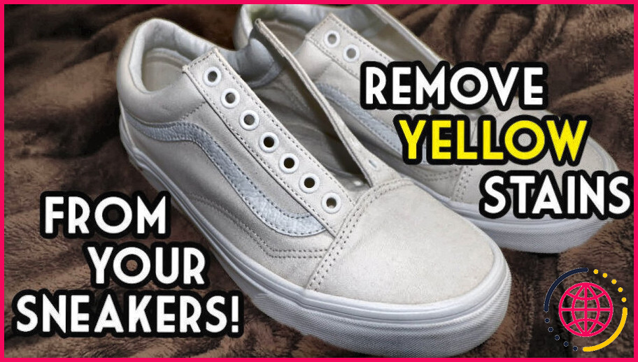 Comment enlever le jaune des chaussures en toile blanche ?
