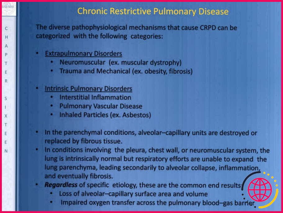 Quelle est la cause de la maladie pulmonaire restrictive ?
