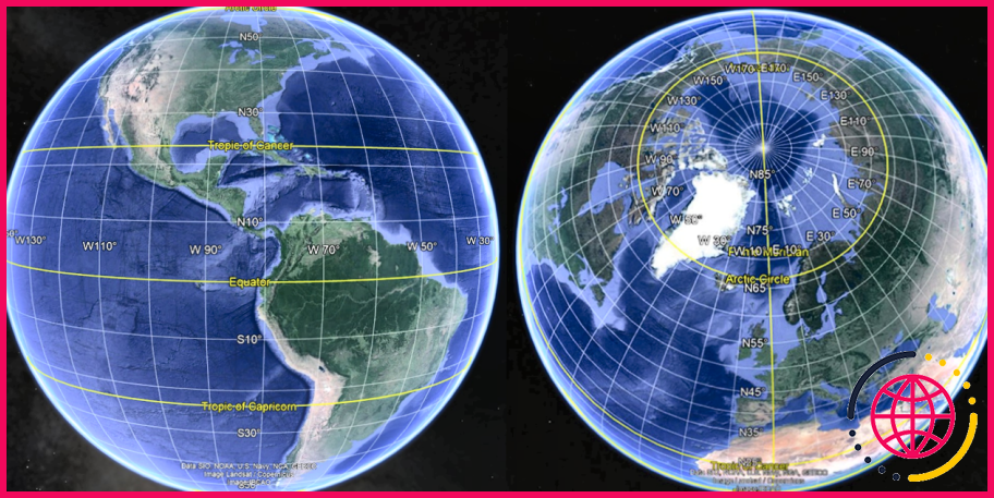 A quelle latitude se trouve le cercle arctique ?