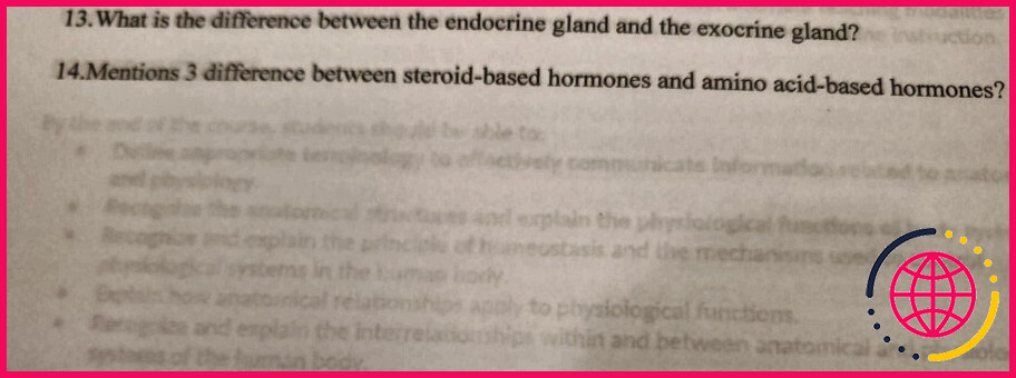 En quoi les glandes endocrines et exocrines diffèrent-elles ?
