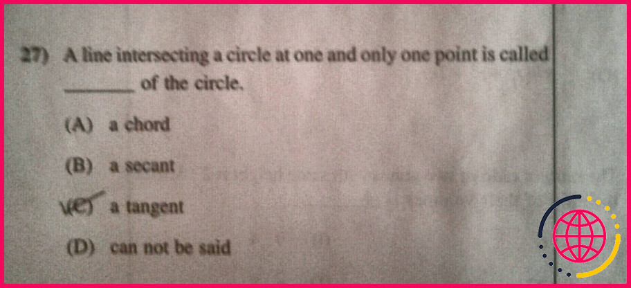Pour une ligne qui intersecte un cercle ?