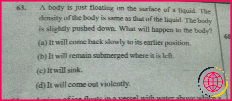 Quand un corps est totalement ou partiellement immergé ?